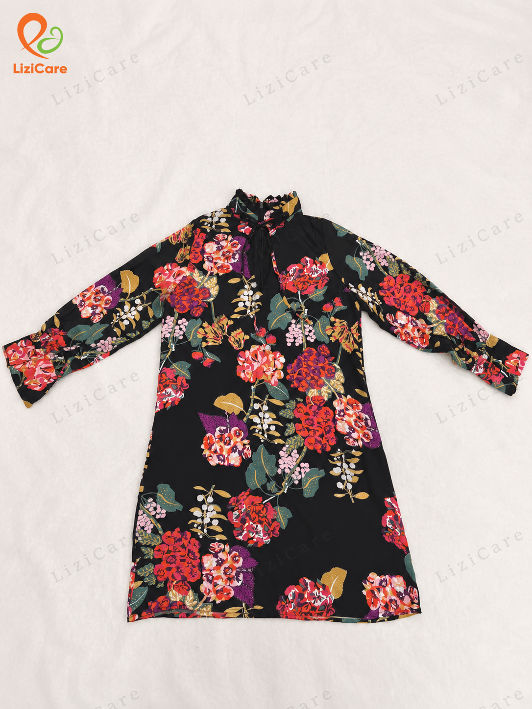 Váy lụa hoa nơ cổ free size
