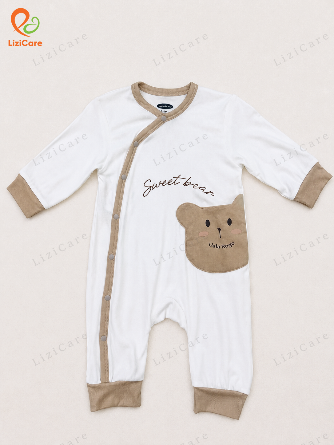 Body dài Petit mã UR2227 màu trắng size 3-6M