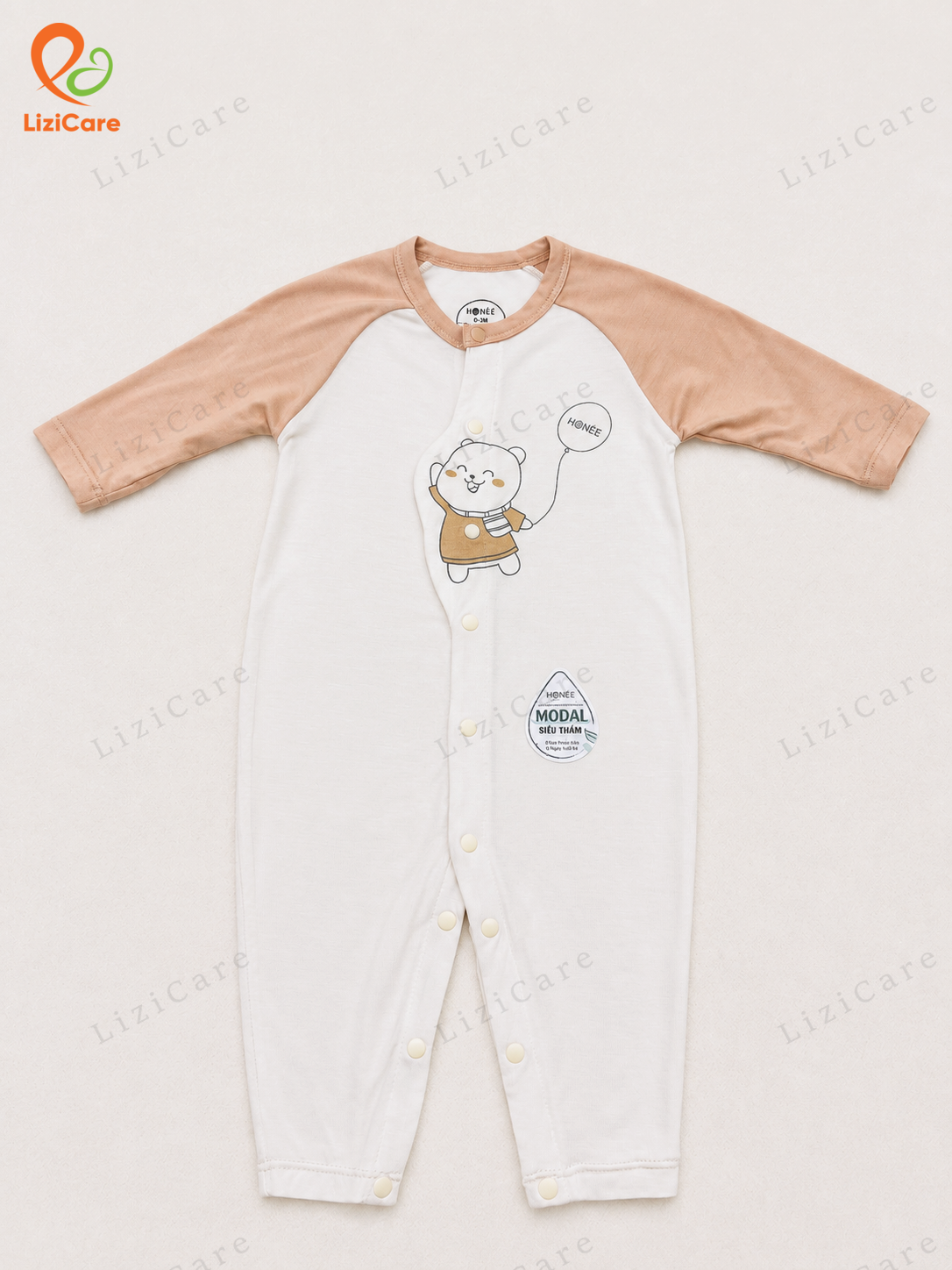 Body cài giữa Hrnee Boonie Kem size 0-3M
