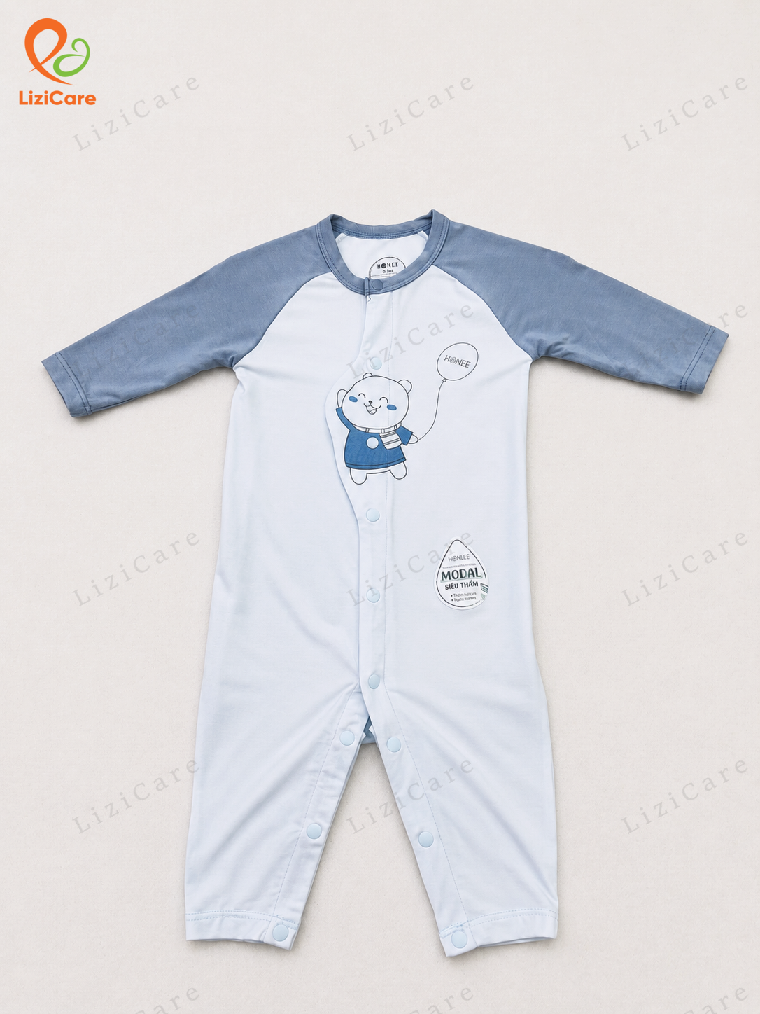 Body cài giữa Hrnee Boonie xanh Pastel size 0-3M