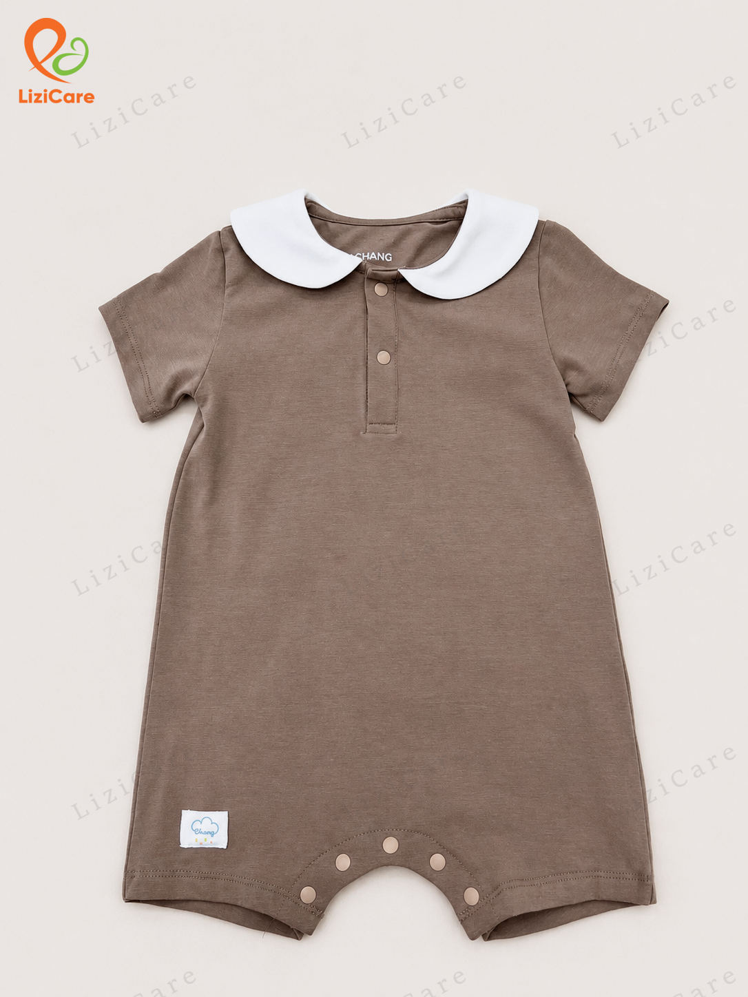 Body cộc cổ tai gấu Chaang Mưa nâu 3-6M