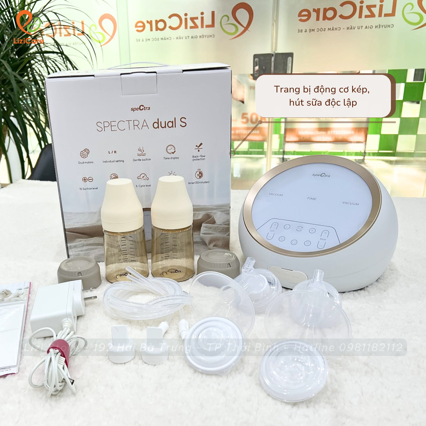 Máy hút sữa Spectra Dual S (kèm phụ kiện)