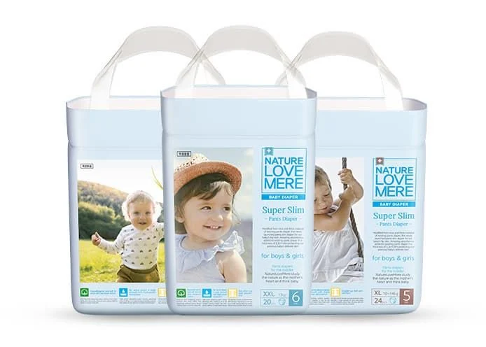Bỉm Nature Love Mere Super Slim quần Size L18 miếng 7-11kg