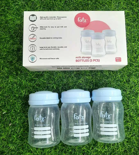 Bình trữ sữa ( bộ 3 chiếc ) Fatzbaby- màu xanh FB0120NX