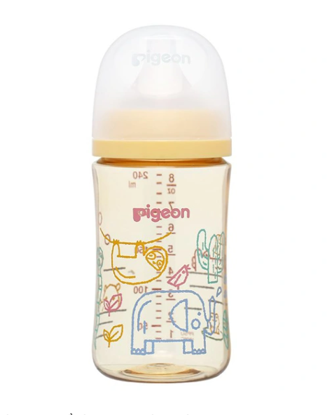 Bình sữa Pigeon PPSU Softouch Baby Friendly 240ml muông thú (nội địa Nhật)
