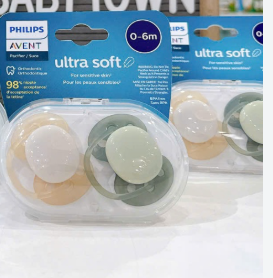 Ti giả Philips Avent Ultra air Anh 0-6M trơn xanh+be