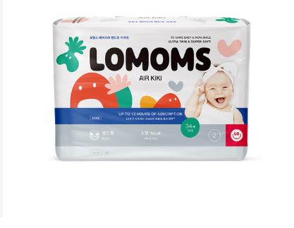 Bỉm Lomoms Air Kiki Hàn dán NB-S34 (Small-6.5kg)