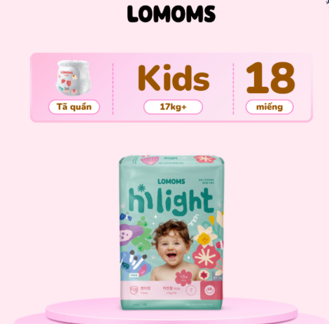 Bỉm Lomoms Hilight Hàn quần XXXL18 (Kids từ 17kg)