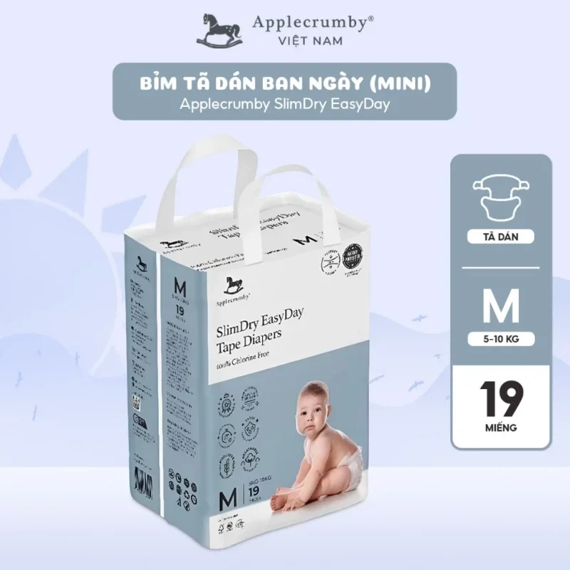 Bỉm ngựa Applecrumby Malaysia ngày mini dán