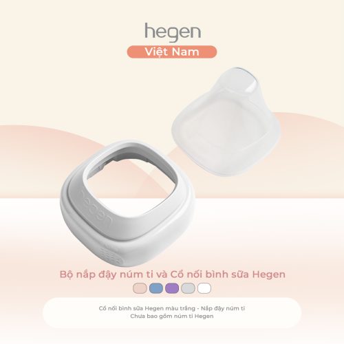 Bộ cổ bình sữa Hegen kèm nắp đậy