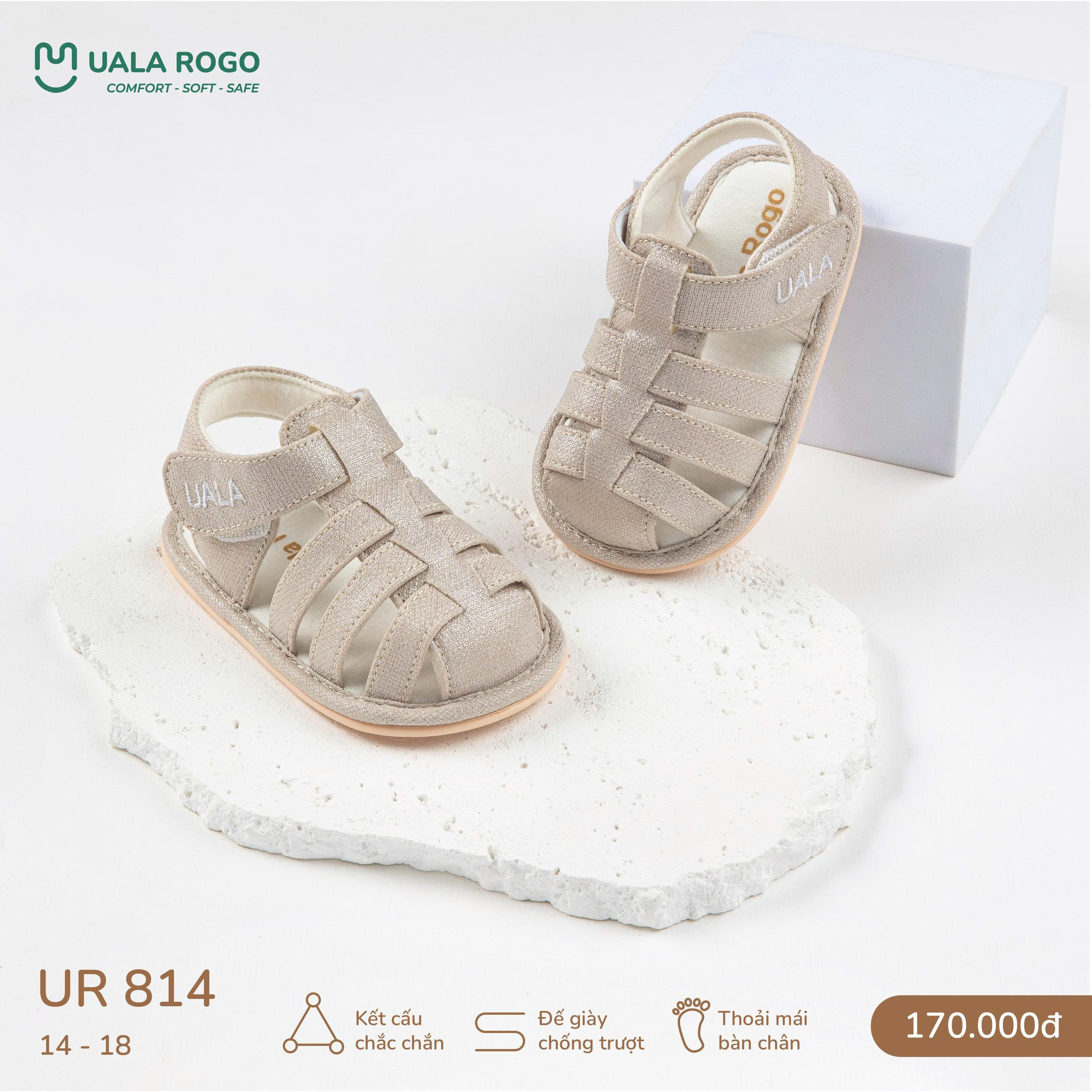 Dép tập đi Ualarogo UR814 vải be