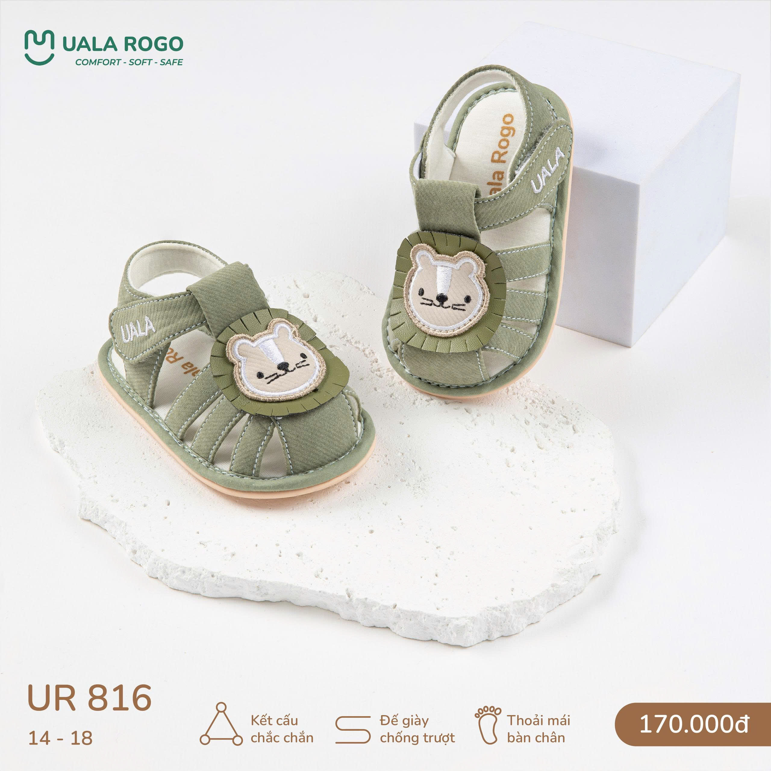 Dép tập đi Ualarogo UR816 sư tử xanh mint