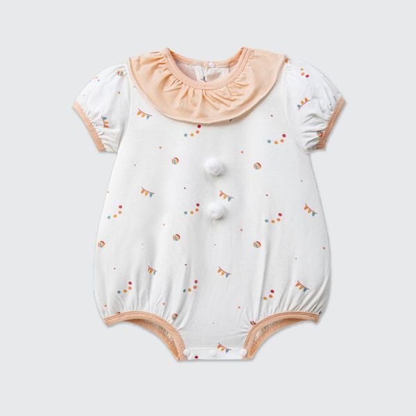 Body chip cộc tay La Pomme lễ hội vui nhộn - 9M Trắng Cam