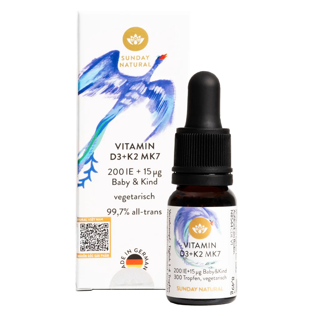 Vitamin D3K2 MK7 Sunday Natural Đức Chai 10ml