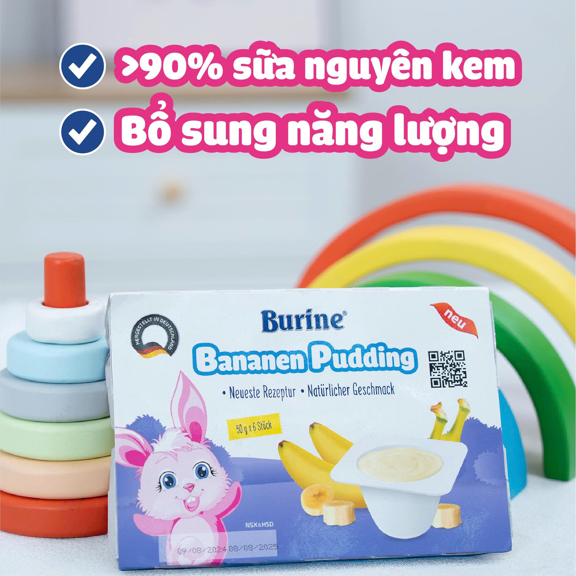 Pudding Burine Đức vị chuối 6x50g 6M+