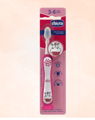 Bàn chải đánh răng Chicco Ý hà mã dưa đỏ 3-6Y
