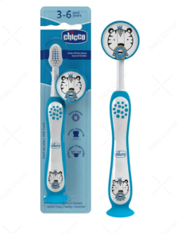 Bàn chải đánh răng Chicco Ý hổ donut xanh 3-6Y