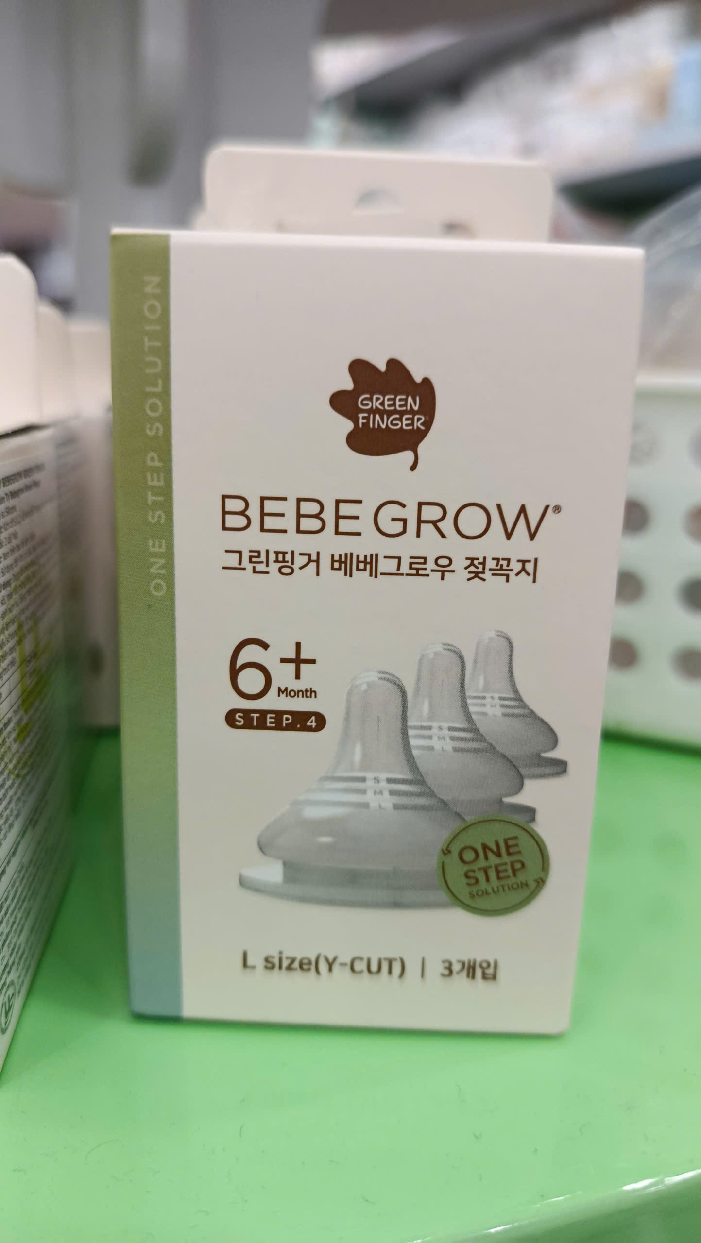 Núm ti Green finger Bebe grow size L 6M+(mẫu hộp 3 núm)