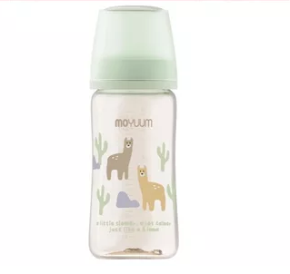 Bình sữa Moyuum Hàn 270ml lạc đà nắp xanh -Núm số 2