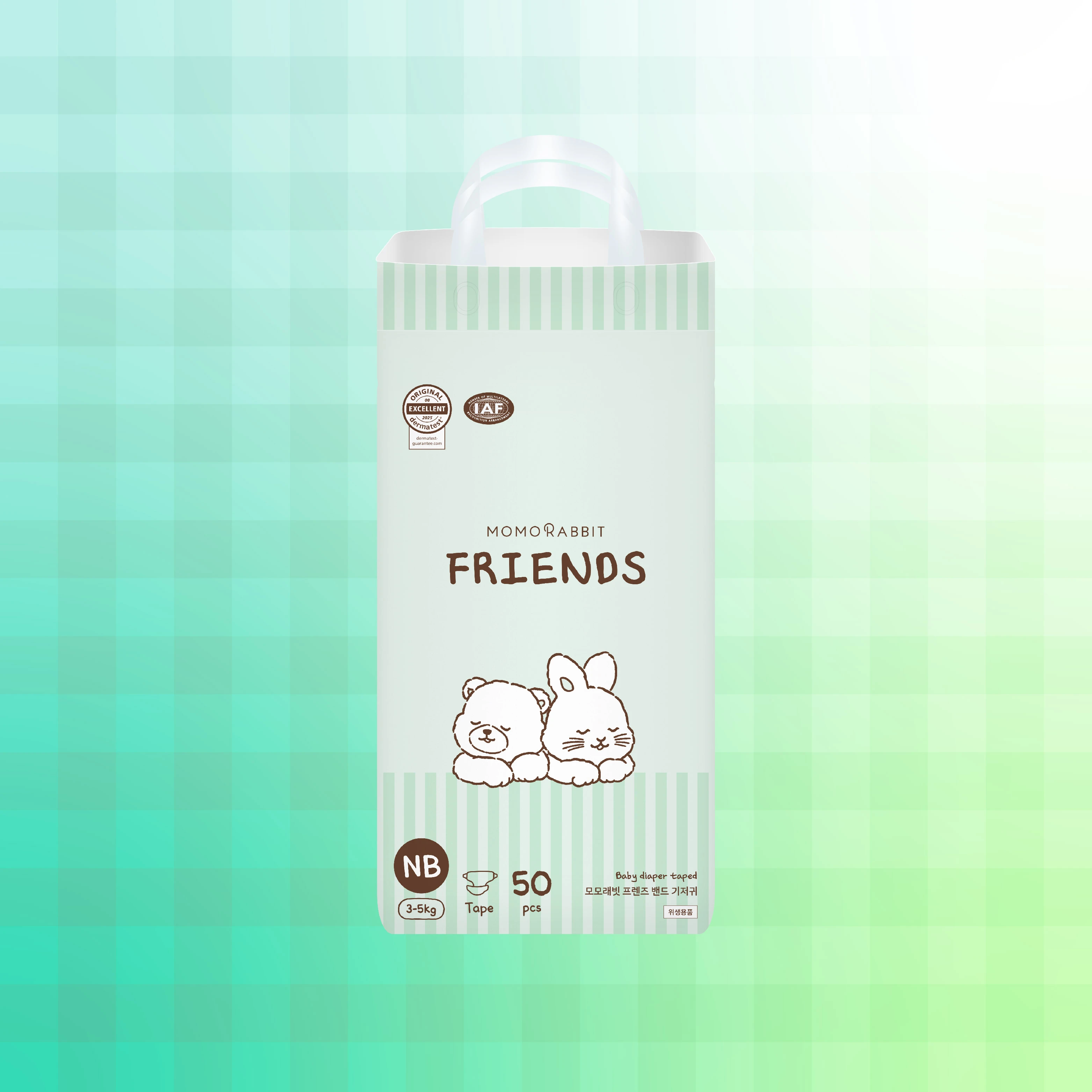 Bỉm Momo Rabbit Friends Hàn dán NB50 (3-5kg)