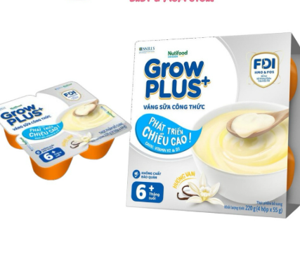 Váng sữa Growplus+ Việt phát triển chiều cao hương vani (4x55g) 6M+