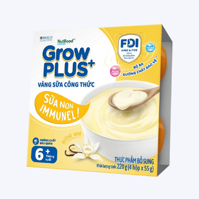 Váng sữa Growplus+ Việt sữa non hương vani (4x55g) 6M+