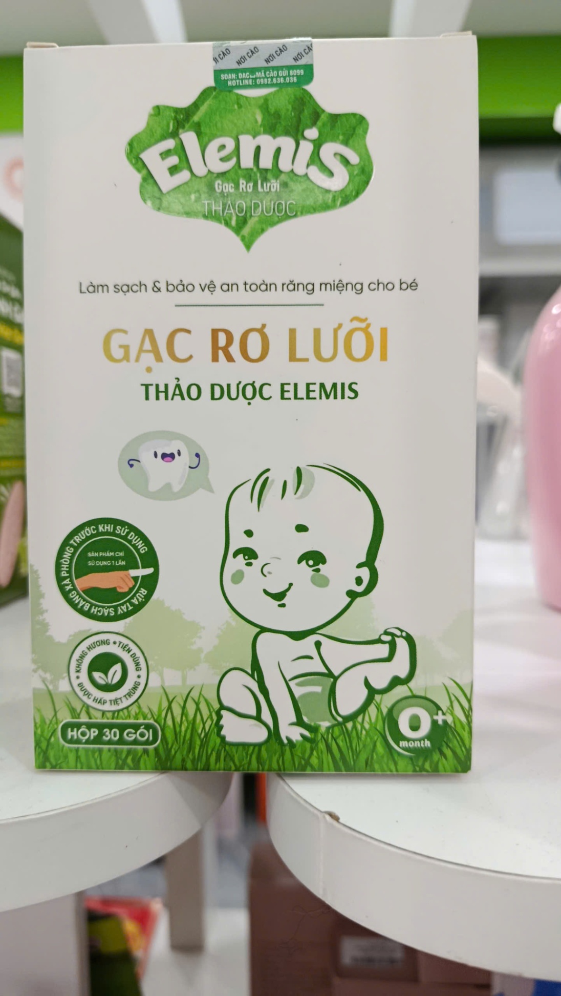 Gạc rơ lưỡi thảo dược Elemis Việt Nam 30 gói (0M+) mẫu mới