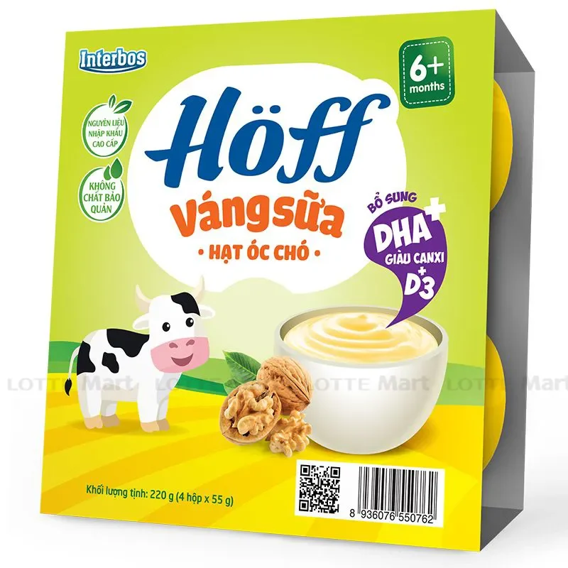 Váng Sữa Hoff Hạt Óc Chó Lốc 4 Hộp 55Gg