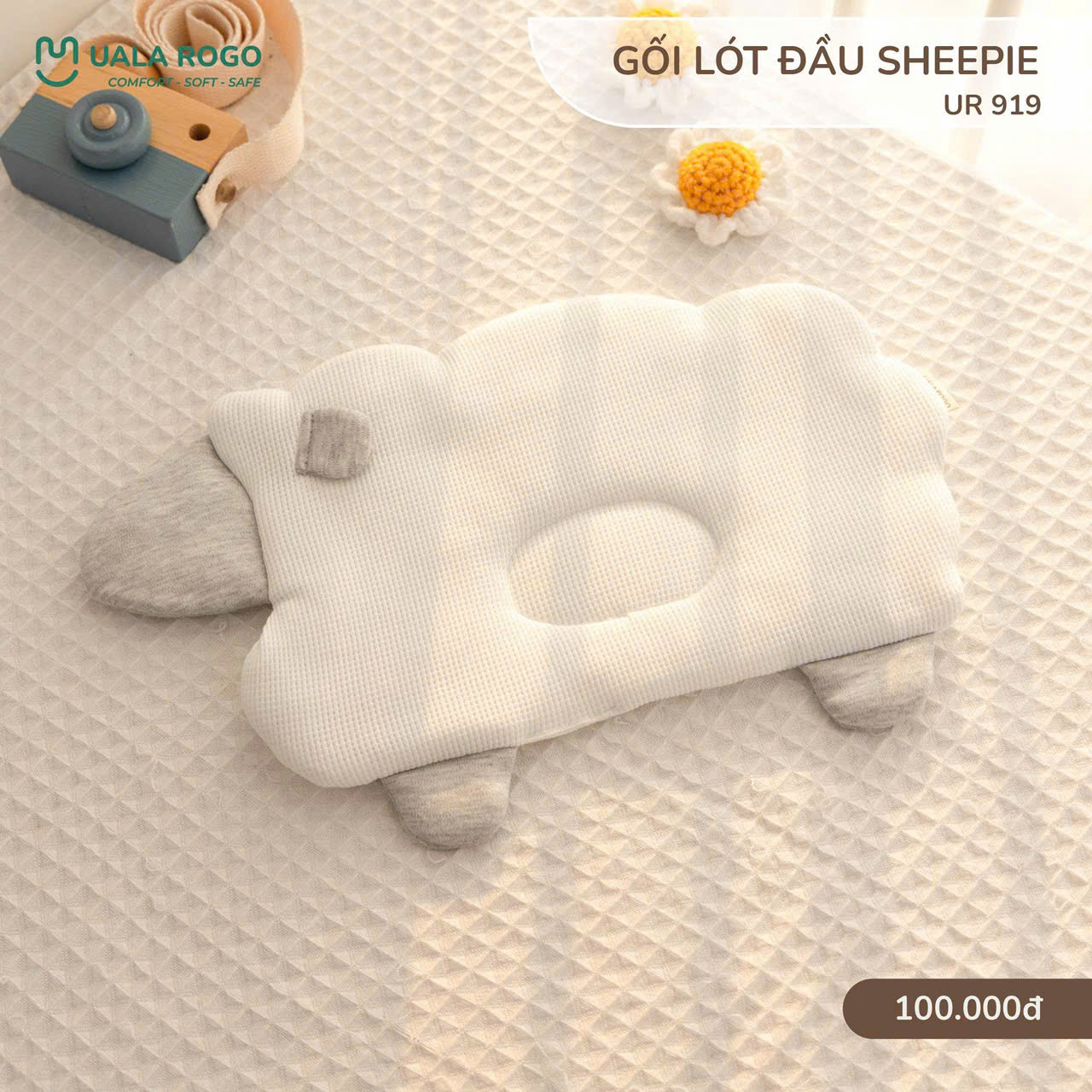 Gối lót đầu Sheepie Ualarogo UR 919 hình cừu trắng