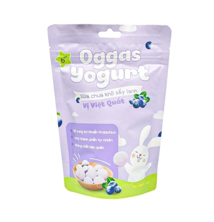 Sữa chua khô sấy lạnh Oggas yogurt 18g vị việt quất 6M+