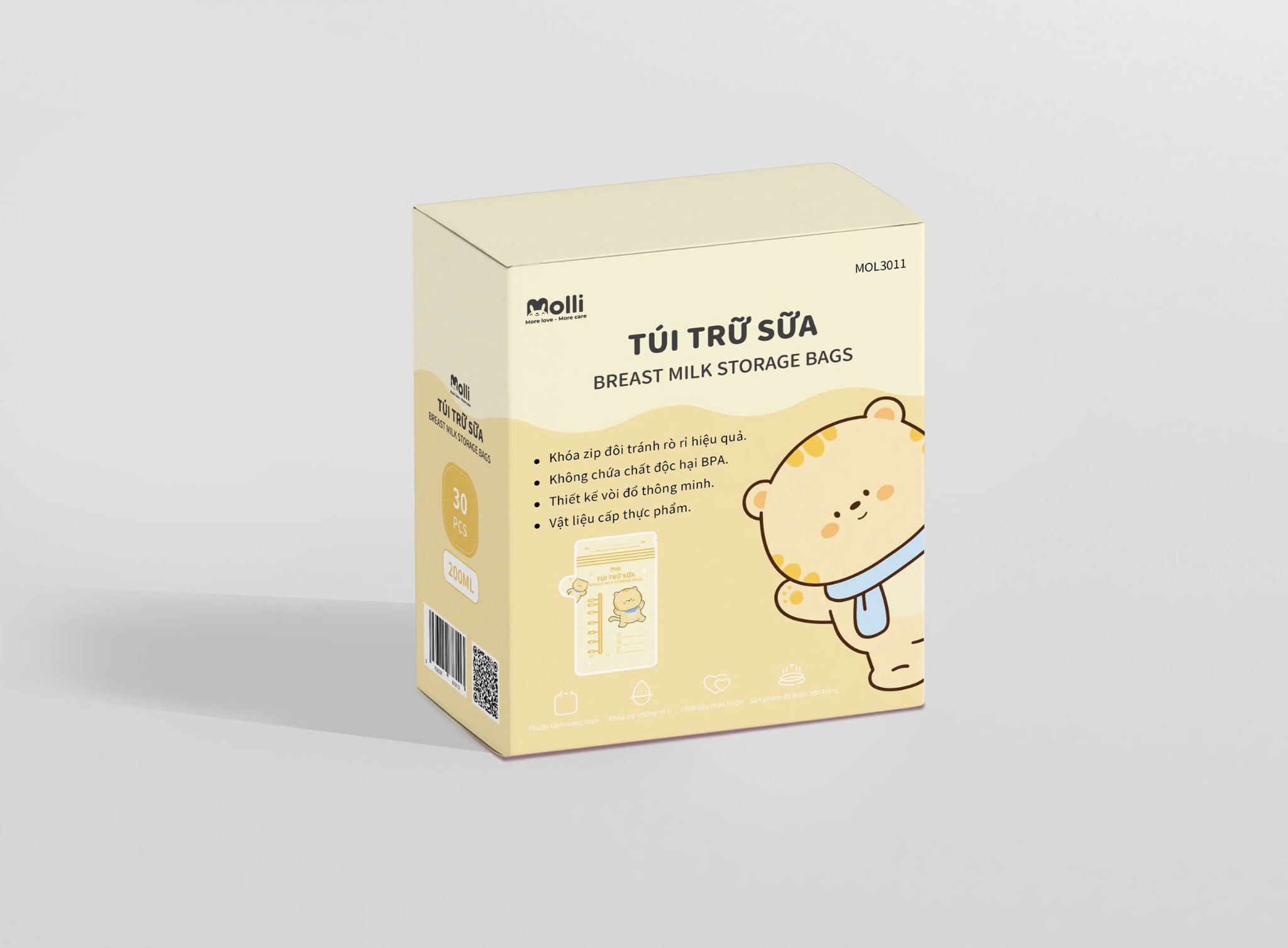 TÚI TRỮ SỮA MOLLI 200ml