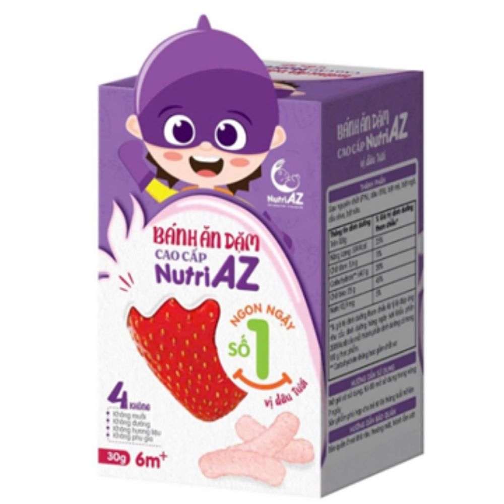 Bánh ăn dặm Nutri AZ Việt 30g vị dâu tươi 6M+