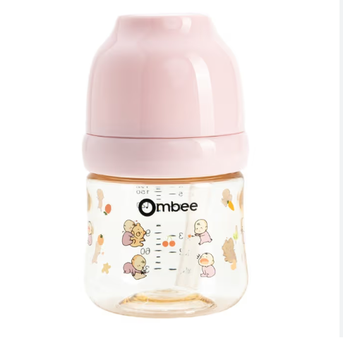 Bình sữa Ombee PPSU chống đầy hơi 170ml màu hồng em bé