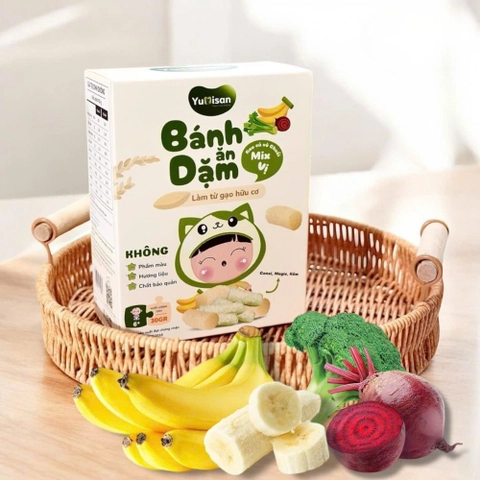 Bánh ăn dặm Yumisan 30g mix vị rau củ và chuối 6M+