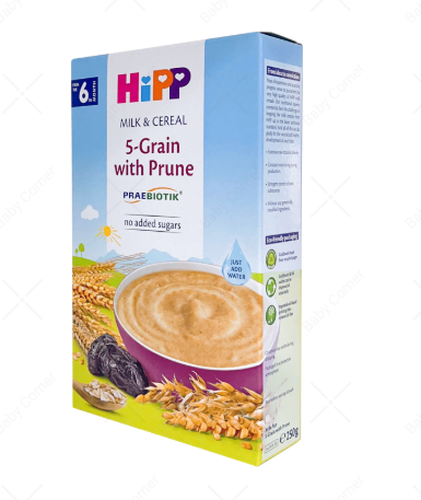 Bột ăn dặm Hipp 5 vị ngũ cốc và mận khô 250g 6M+