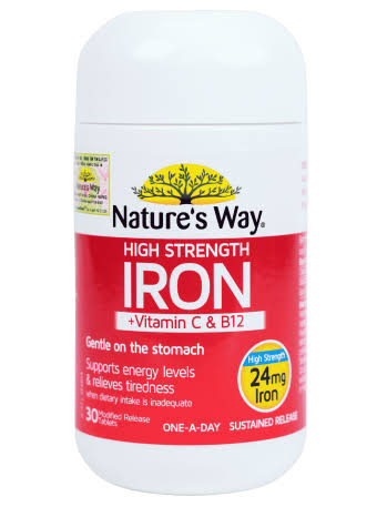 Viên uống bổ sung sắt +vitamin C&B12 Nature's Way 30 viên cho mẹ bầu và người thiếu sắt