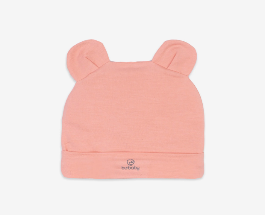 Mũ tai gấu bambus Bubaby - Hồng 0-3M