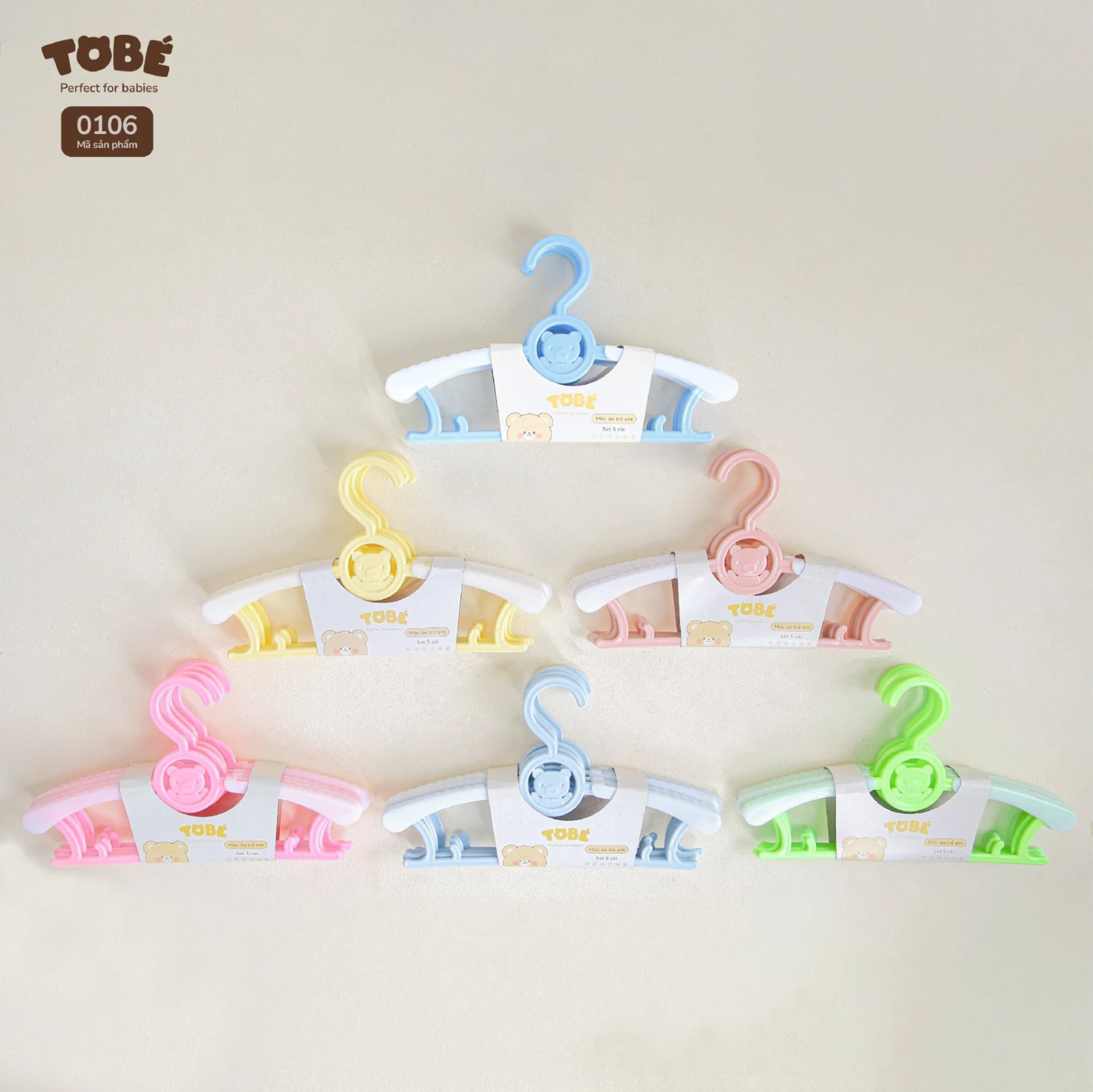 Set 5 móc áo TE Tobe Việt xanh dương 0106