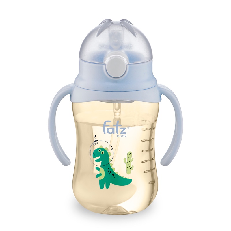 Bình tập hút 2 tay cầm Fatz Tritan 250ml xanh 6M+