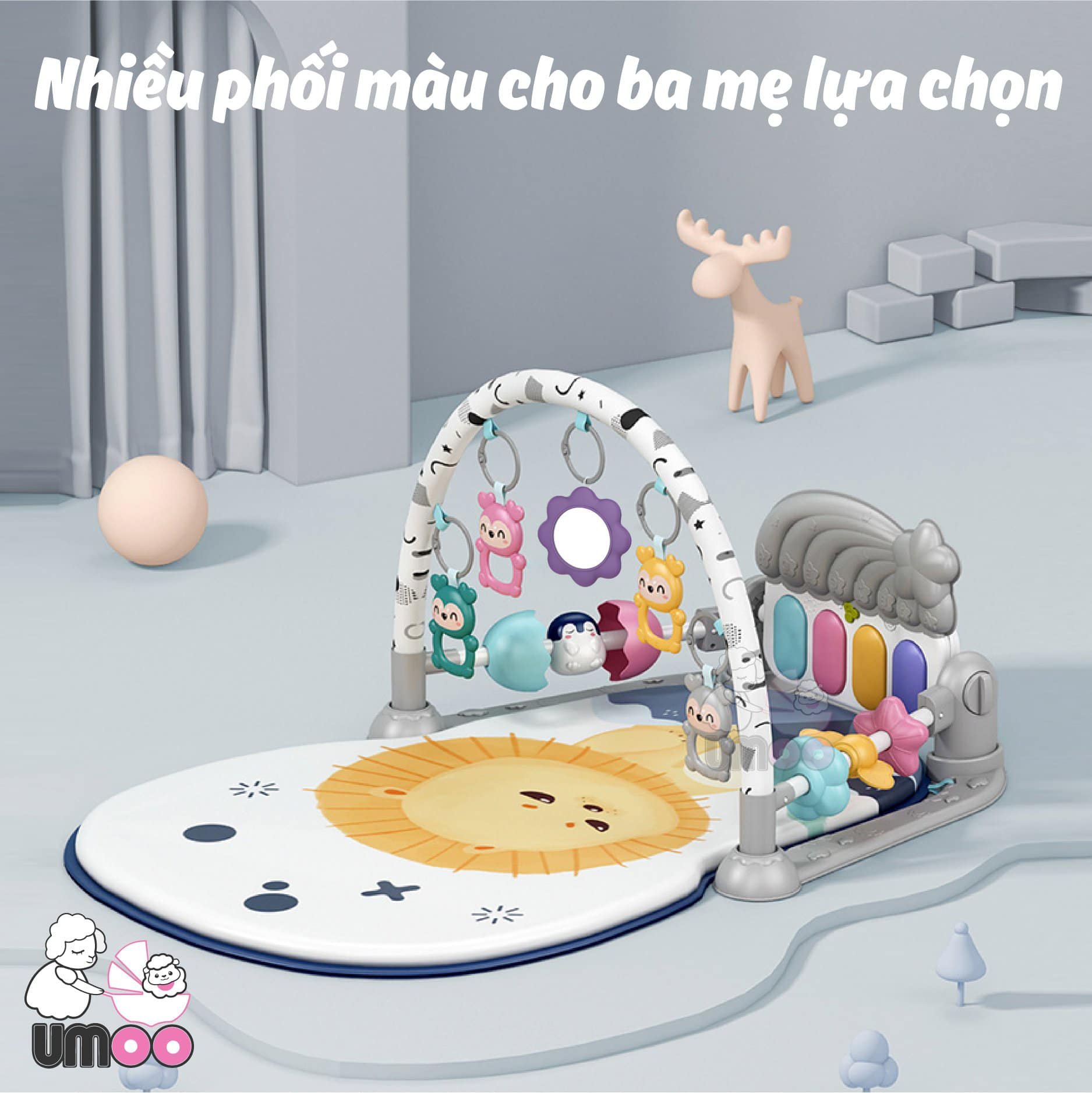Thảm đàn Umoo Việt UM 07124 grey