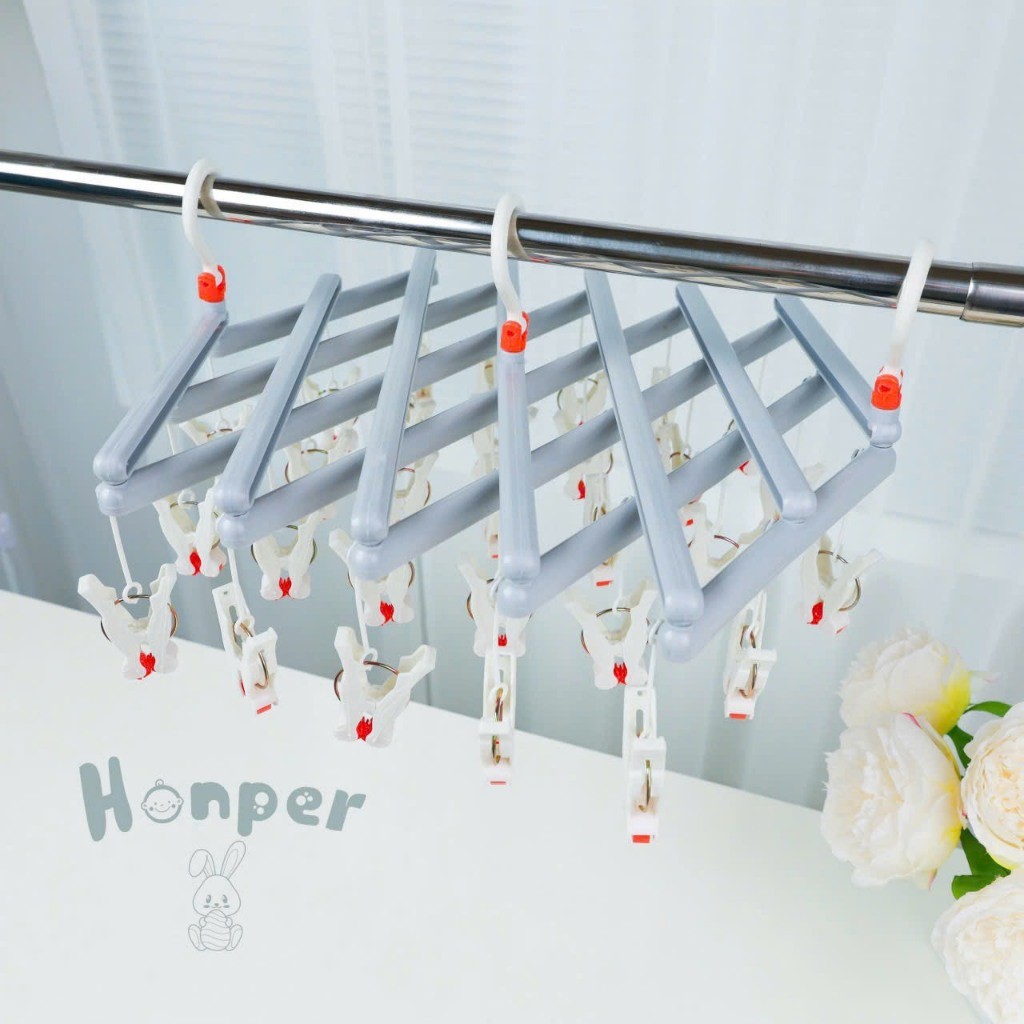 Móc chùm treo đồ Honper Việt 29 kẹp HP 2137 ghi (39x16x7cm)