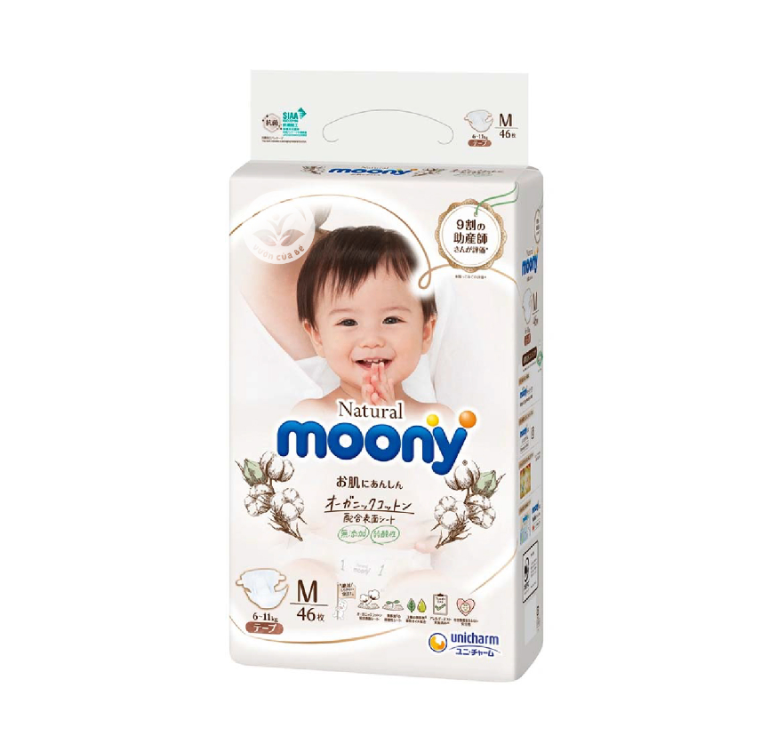 Bỉm Moony Nhật trắng Natura Dán