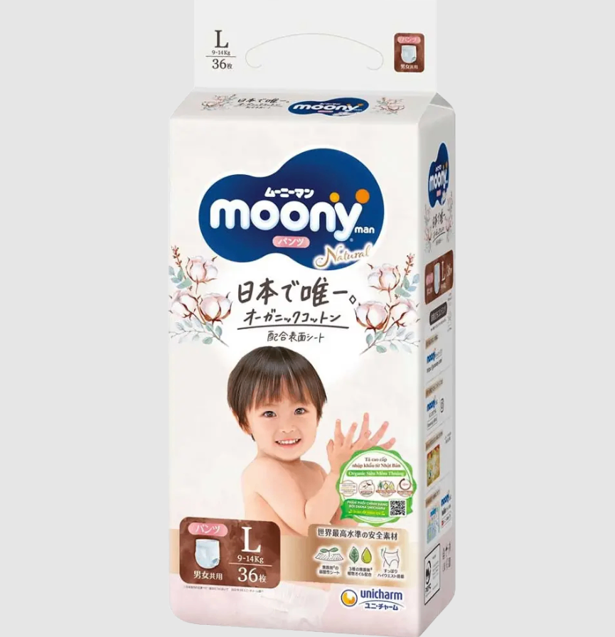 Bỉm Moony Nhật trắng Natura Quần