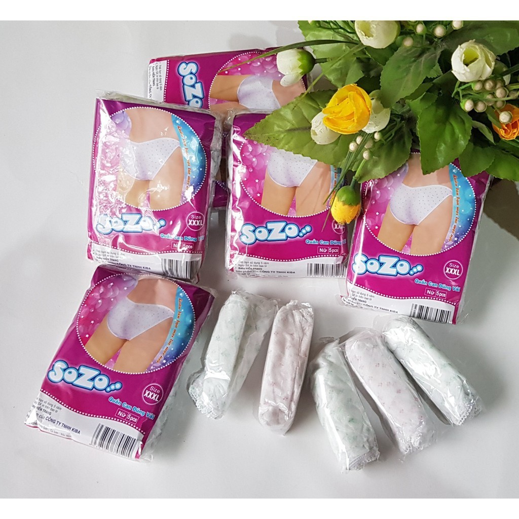 Quần lót giấy Sozo Việt Nam size XXXL (5 cái <70kg)