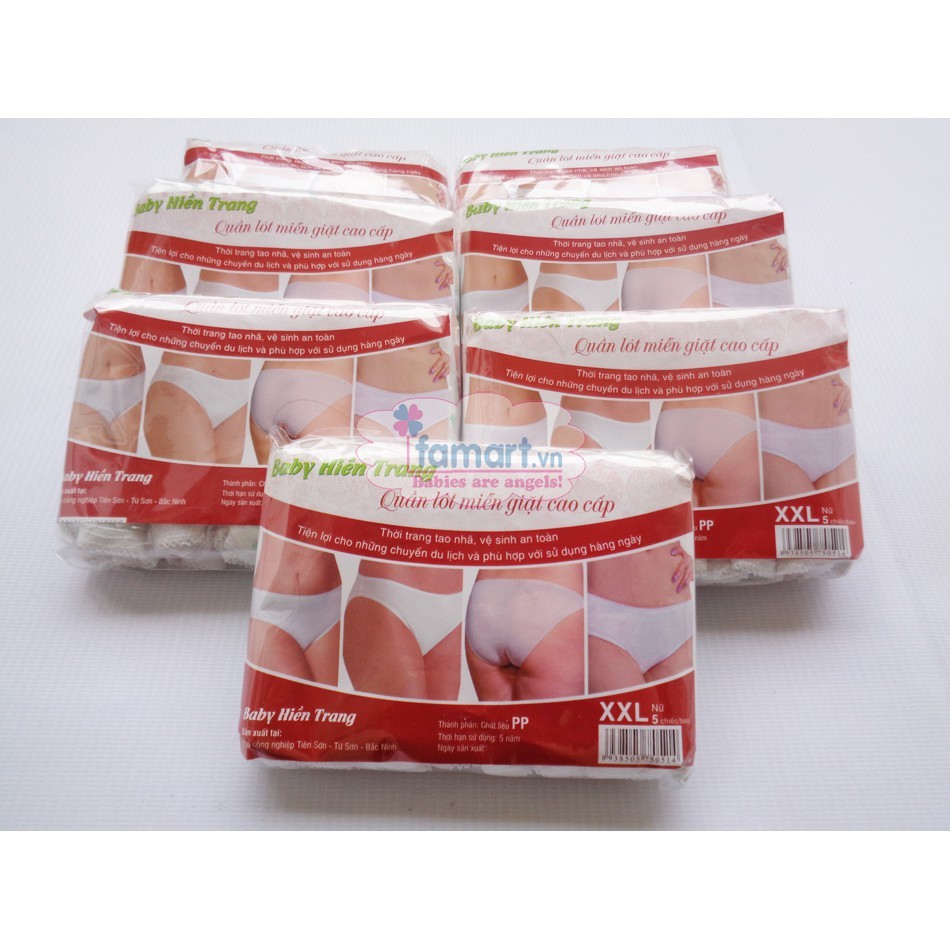 Set 5 quần lót giấy Baby Hiền Trang XL