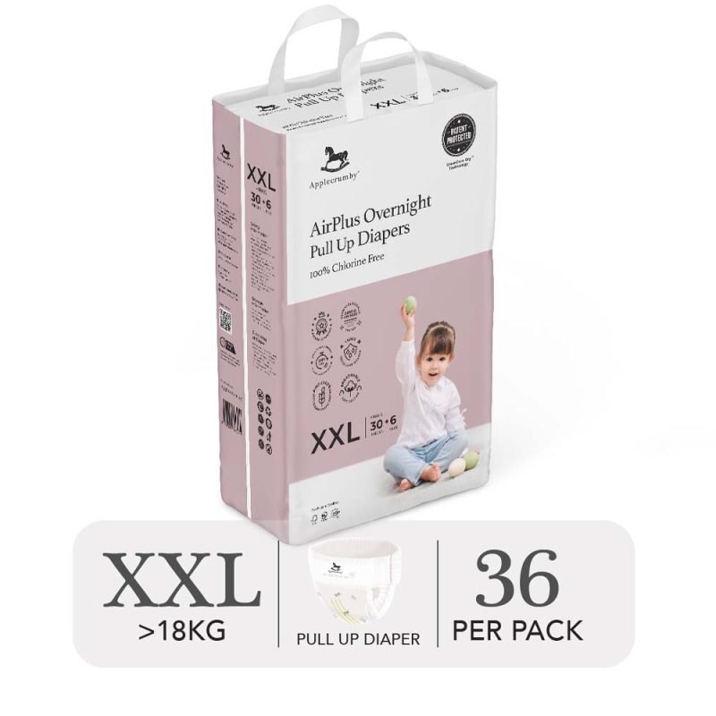 Bỉm ngựa Applecrumby Malaysia đêm mega quần XXL30+6 (>18kg)