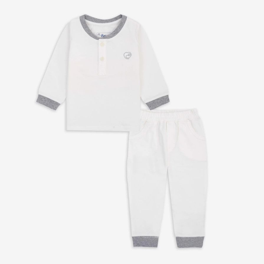 Bu- Bộ dài tay cổ trụ Ponie - Trắng 3-4Y(14.5-15.5kg)