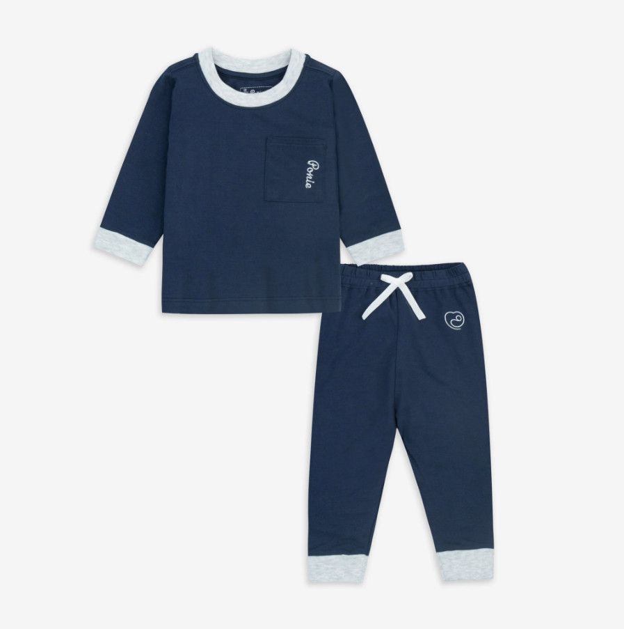 Bu- Bộ dài tay cổ tròn Ponei - Navy 9-12M(9-10kg)