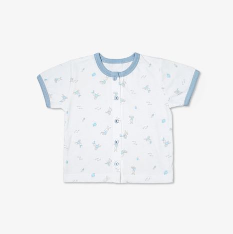 Mio- Áo cài giữa cộc tay Thỏ xanh