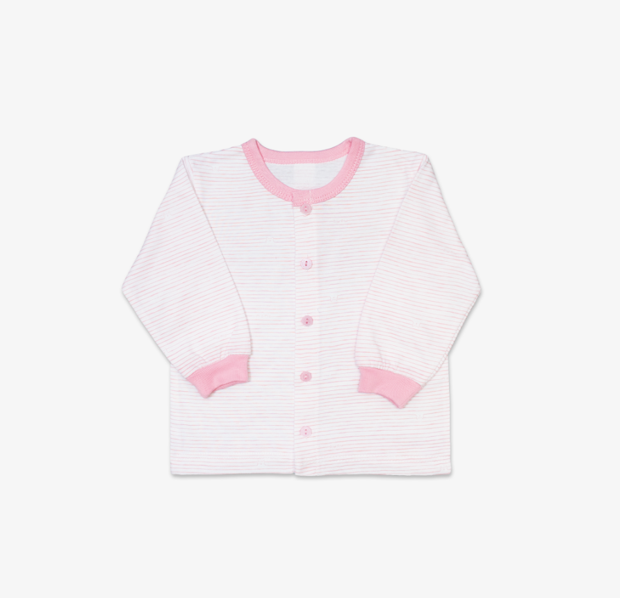 Mio- Áo cài giữa dài tay Kẻ hồng 1M(3-5kg)